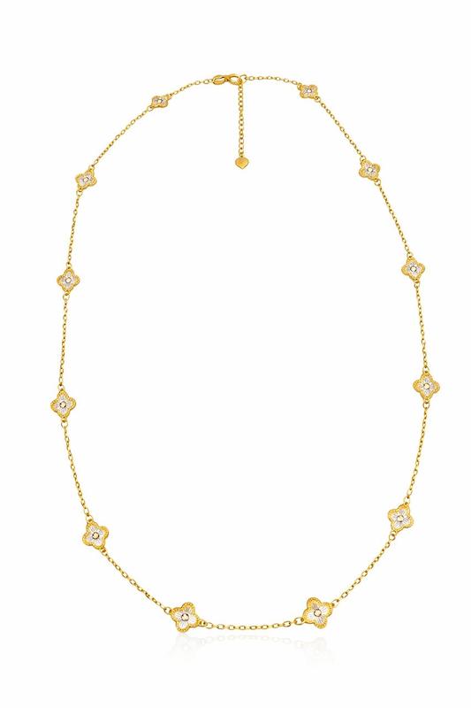 گردنبند زنانه طلا ۱۸ عیار زنجیر گردنبند ونکلیف گالری شاهکارتیم