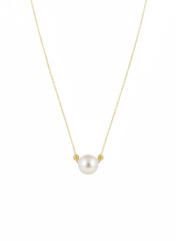 گردنبند زنانه طلا ۱۸ عیار مروارید ۵۴۴١ گالری طلای شفیع