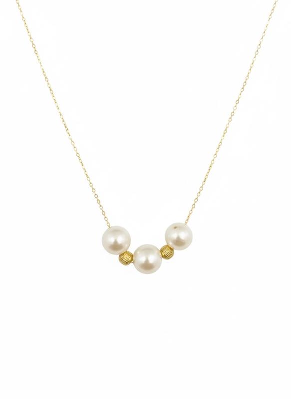 گردنبند زنانه طلا ۱۸ عیار مروارید ۵۴۴۴ گالری طلای شفیع