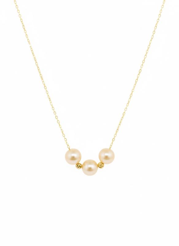 گردنبند زنانه طلا ۱۸ عیار مروارید ۵۴۴٣ گالری طلای شفیع