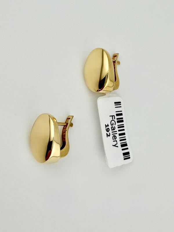 گوشواره زنانه طلا ۱۸ عیار گوشواره آینه ای بیضی اورسلا اف گالری