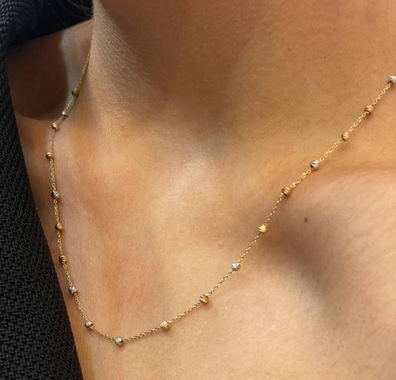 گردنبند طلا ۱۸ عیار گردنبند گوی گالری بابل طلا