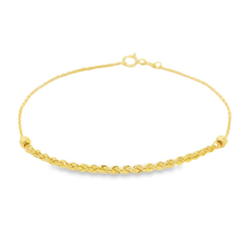 دستبند زنانه طلا ۱۸ عیار تلفیقی کد 9 سانل گلد