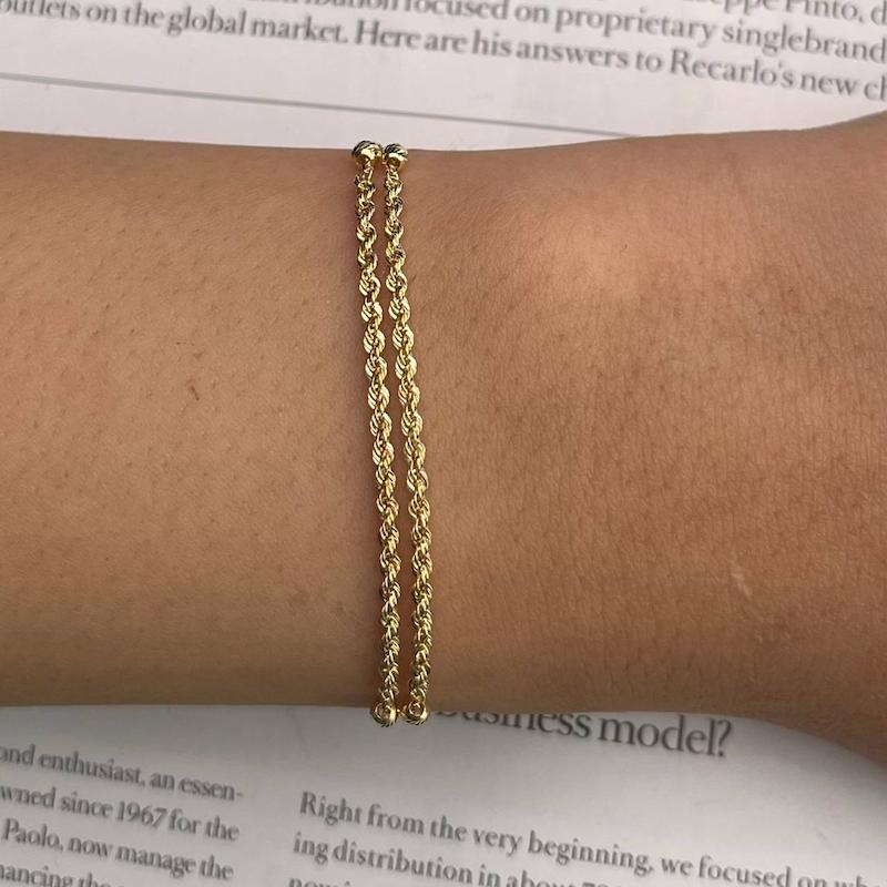 دستبند زنانه طلا ۱۸ عیار تلفیقی کد 10 سانل گلد