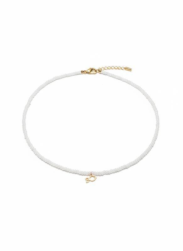 گردنبند زنانه طلا ۱۸ عیار سفیر رنگ ماهی سانل گلد