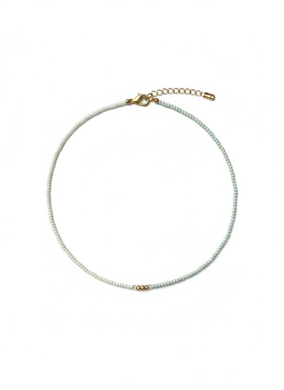 گردنبند زنانه طلا ۱۸ عیار سبز با گوی سانل گلد