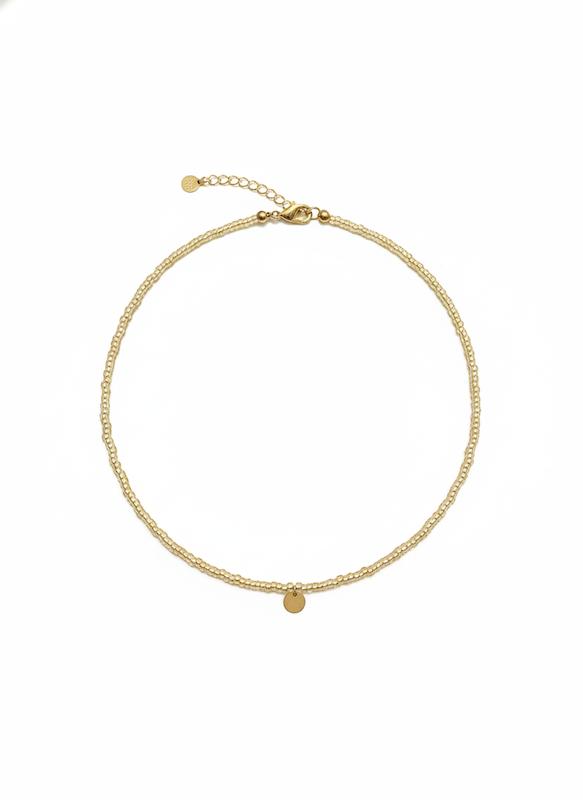 گردنبند زنانه طلا ۱۸ عیار پولکی طلایی سانل گلد