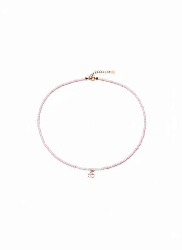 گردنبند زنانه طلا ۱۸ عیار البالو سفید صورتی سانل گلد