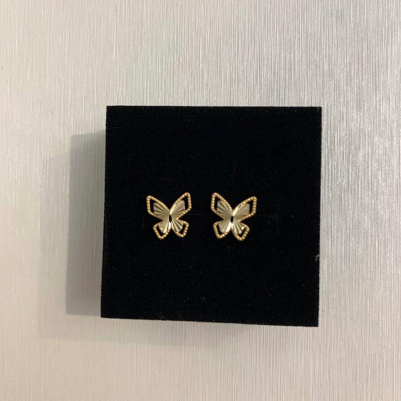 گوشواره طلا ۱۸ عیار گوشواره پروانه گالری جواهری مهربان