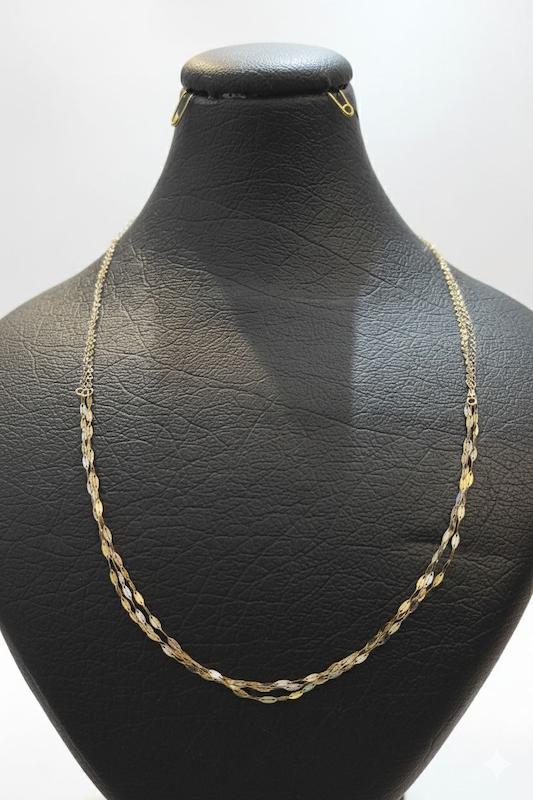 زنجیر زنانه طلا ۱۸ عیار سه رج استار گالری پلاتین