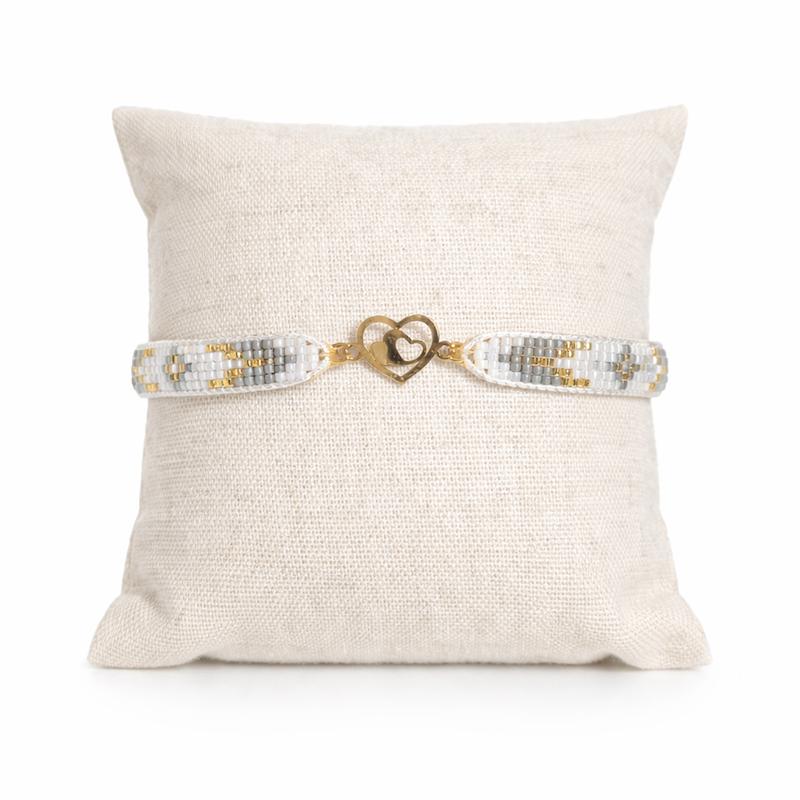 دستبند زنانه طلا ۱۸ عیار میوکی قلب 4 گالری مینا‌جان