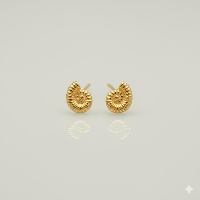 گوشواره زنانه طلا ۱۸ عیار حلزون  میخی گالری شمش طلا