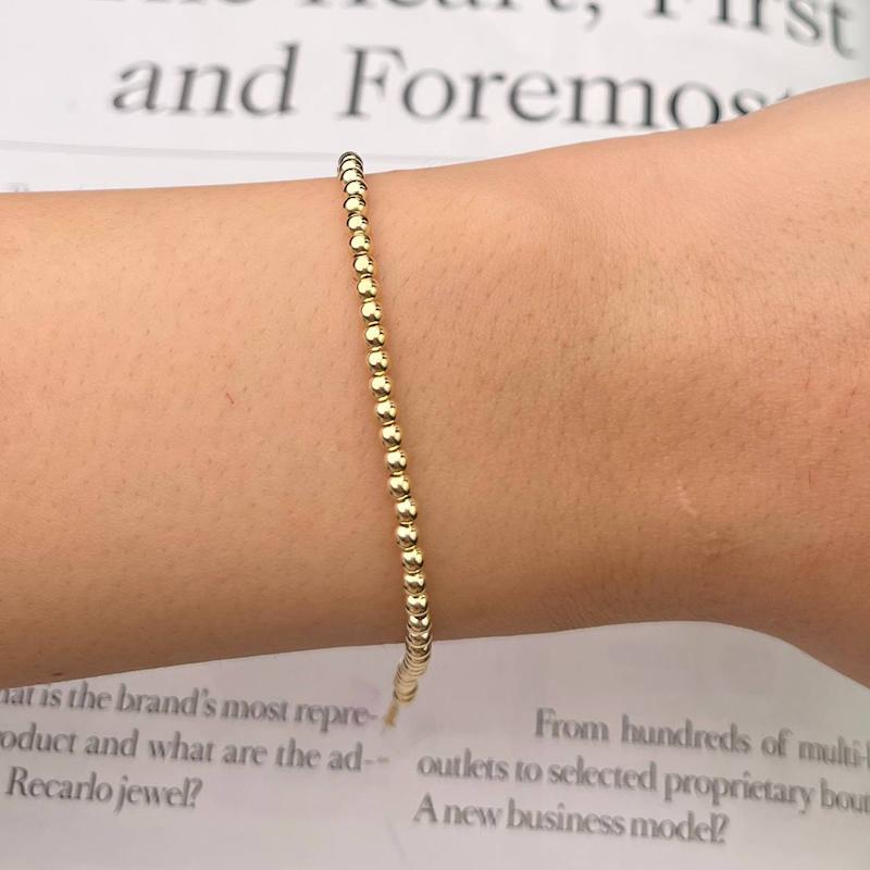 دستبند زنانه طلا ۱۸ عیار بالچین ساده سانل گلد