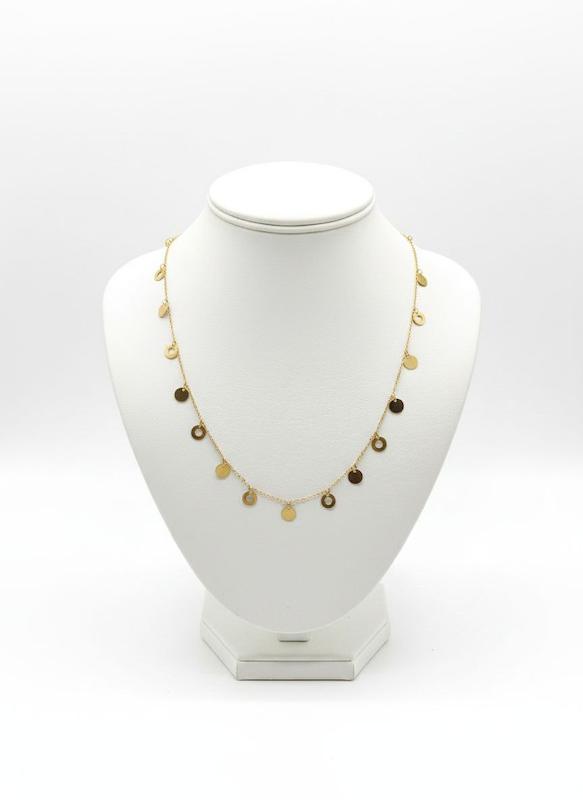 گردنبند زنانه طلا ۱۸ عیار پولکی گالری پلاتین