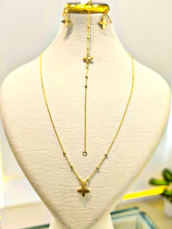 ست طلا ۱۸ عیار سرویس گردنبند دستبند گوشواره اماراتی ونلایف گالری نیک گلد