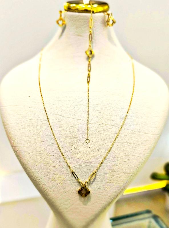 ست طلا ۱۸ عیار سرویس گردنبند دستبند گوشواره اماراتی ونکلیف سه قفل گالری نیک گلد