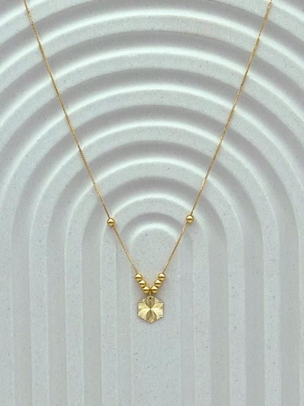 گردنبند طلا ۱۸ عیار گوی و شش ضلعی گالری زرگر