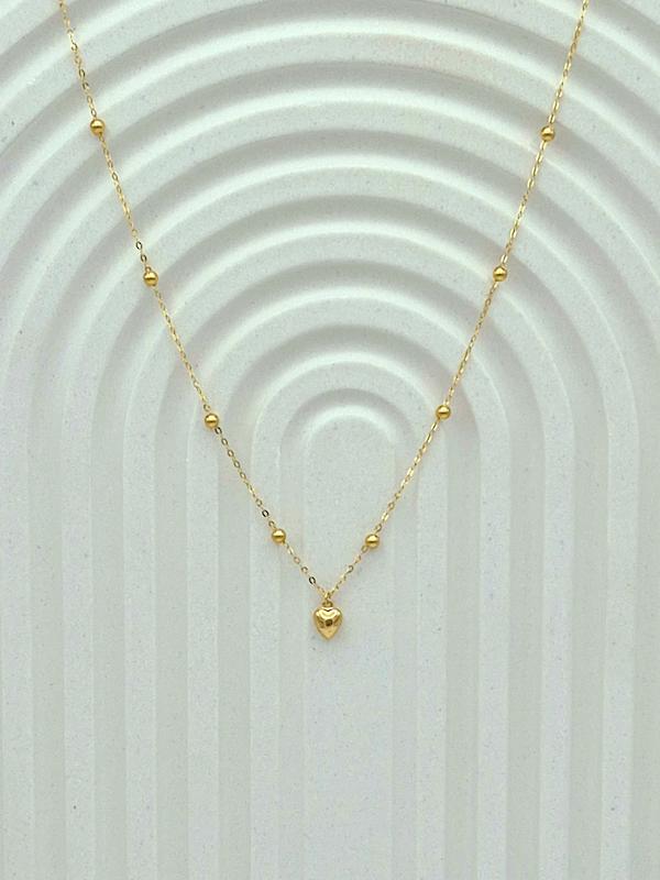 گردنبند طلا ۱۸ عیار گوی و قلب گالری زرگر