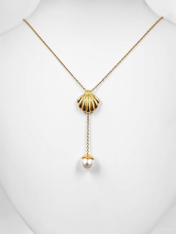 گردنبند زنانه طلا ۱۸ عیار گردنبند مروارید گالری طلای هدی