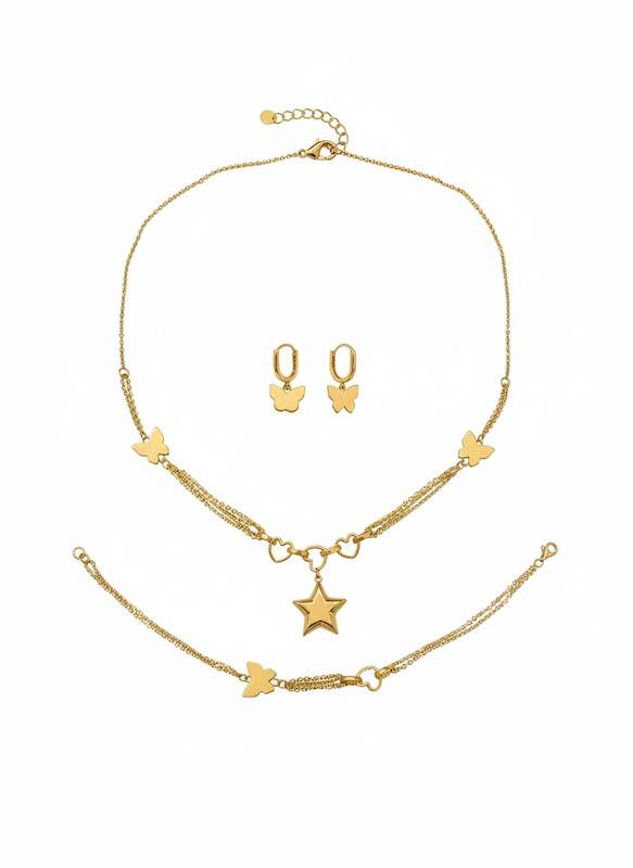 سرویس زنانه طلا ۱۸ عیار پروانه ۴٩٧٨ گالری طلای شفیع