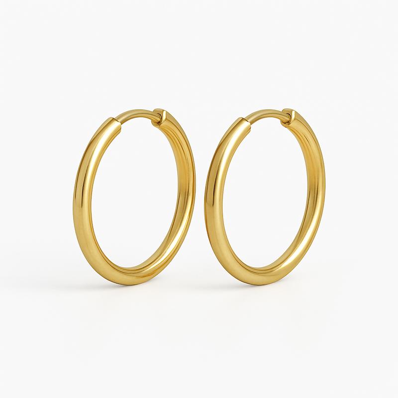 گوشواره زنانه طلا ۱۸ عیار حلقه ای مدوپد