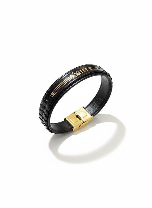 دستبند زنانه طلا ۱۸ عیار چرم گالری طلای شفیع