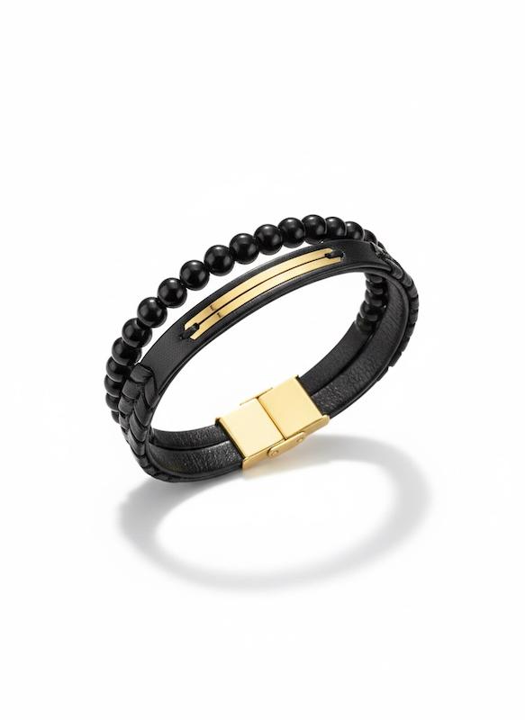 دستبند زنانه طلا ۱۸ عیار چرم گالری طلای شفیع