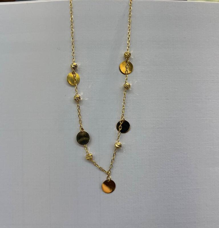 گردنبند زنانه طلا ۱۸ عیار پولک گالری طلا دوران