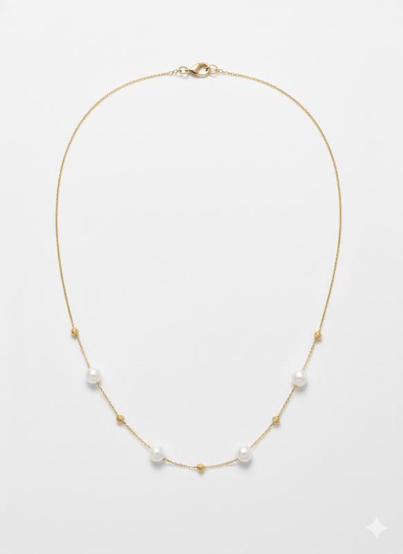 گردنبند زنانه طلا ۱۸ عیار مروارید گالری طلا سرور گلد