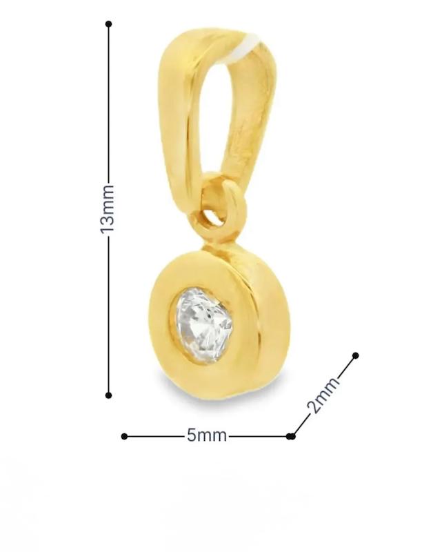 آویز زنانه طلا ۱۸ عیار آویز تک نگین گالری نارسیس گلد