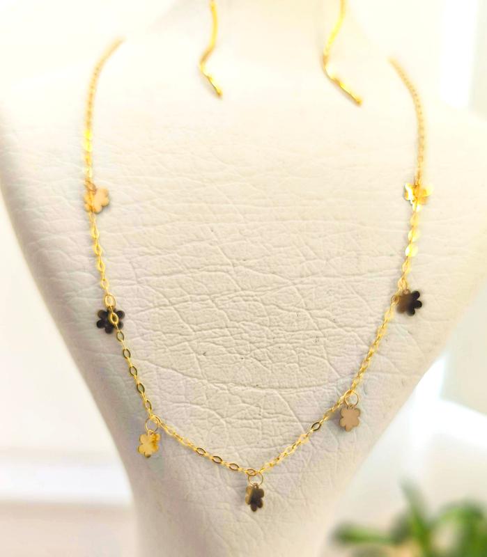 گردنبند طلا ۱۸ عیار گردنبند اماراتی عاشق گل گالری نیک گلد