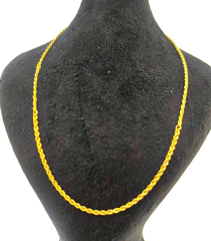 گردنبند طلا ۱۸ عیار گردنبند یا زنجیر دو حالت اماراتی اصل گالری نیک گلد