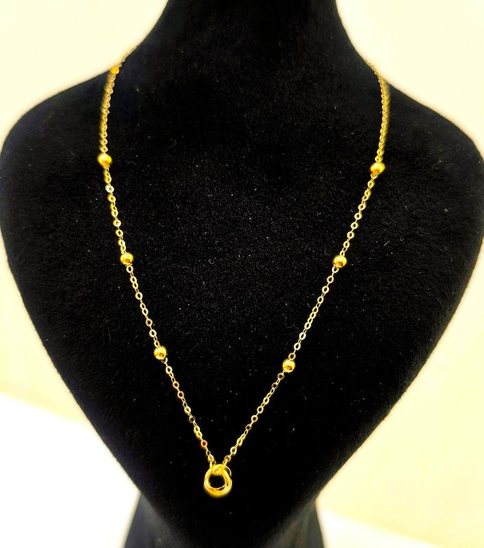 گردنبند طلا ۱۸ عیار گردنبند اماراتی دلربا ۶ گوی گالری نیک گلد