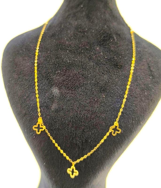 گردنبند طلا ۱۸ عیار گردنبند اماراتی گلهای مسیح گالری نیک گلد