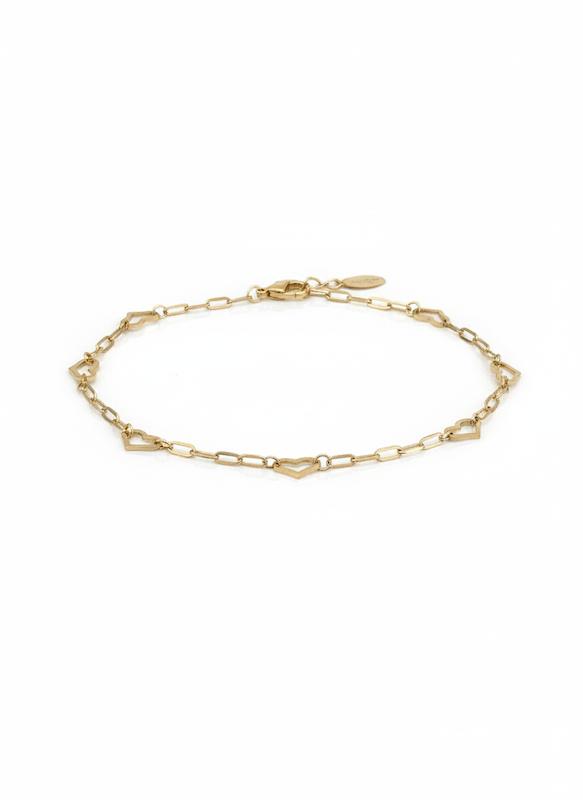 دستبند زنانه طلا ۱۸ عیار دستبند هرمس قلب گالری کاژه گلد