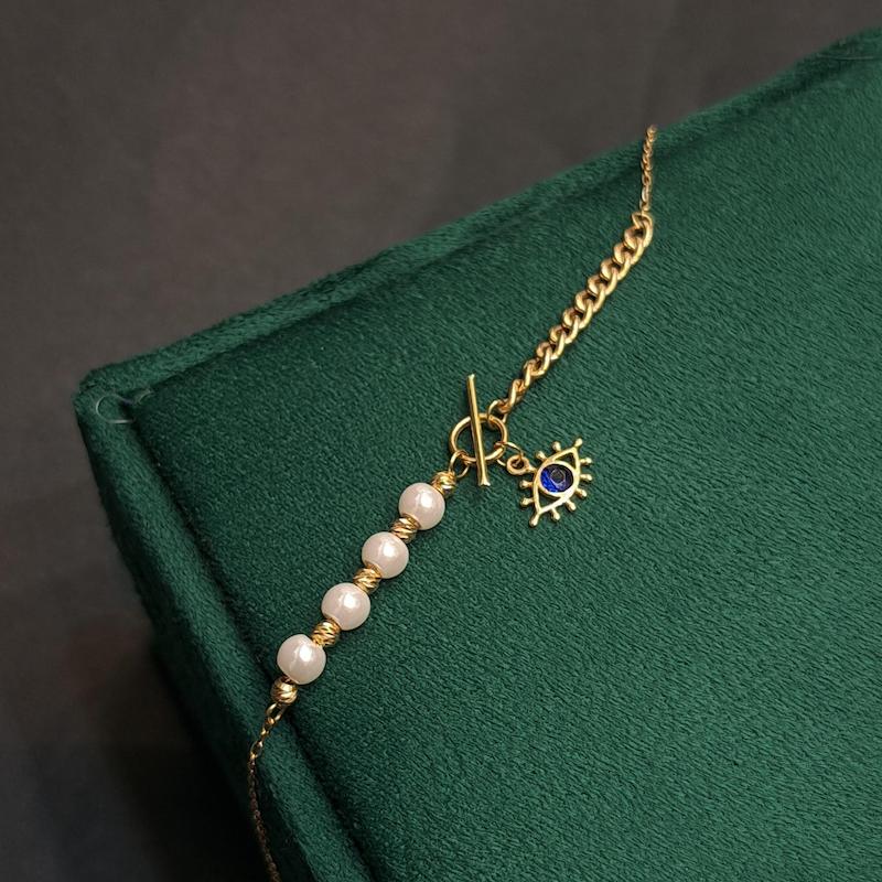 دستبند زنانه طلا ۱۸ عیار دستبند طرح چشم گالری حامی گلد