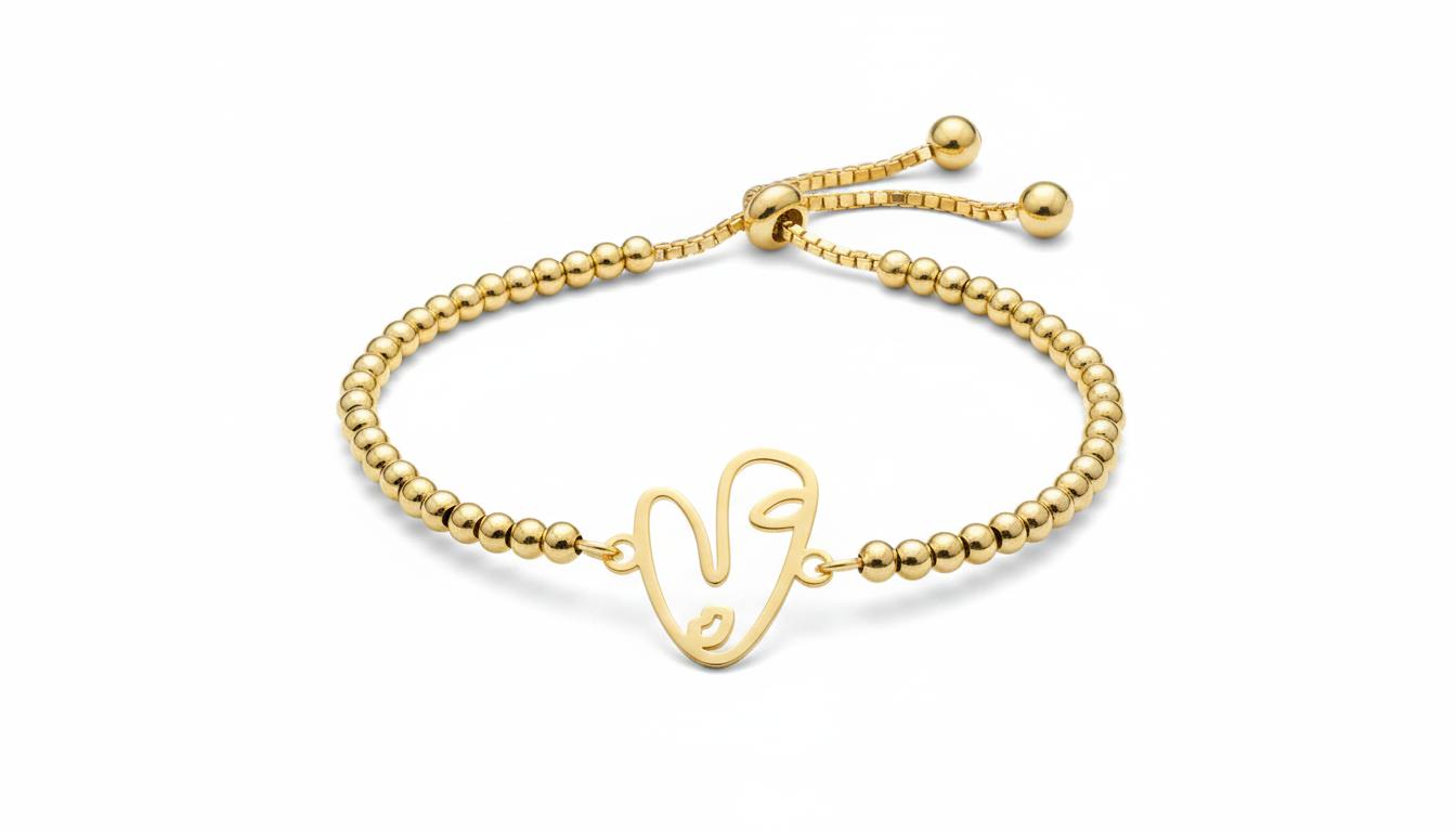 دستبند زنانه طلا ۱۸ عیار دستبند آسانسوری پلاک طلا گالری کاژه گلد