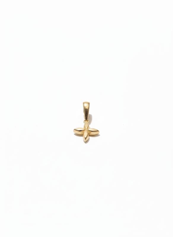 آویز زنانه طلا ۱۸ عیار پلاک ربخته گل مینیمال گالری کاژه گلد