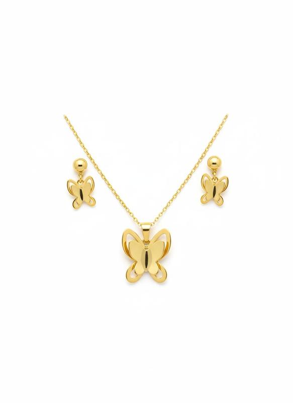 زنانه نیم ست طلا ۱۸ عیار نیم ست پروانه گالری عجمی