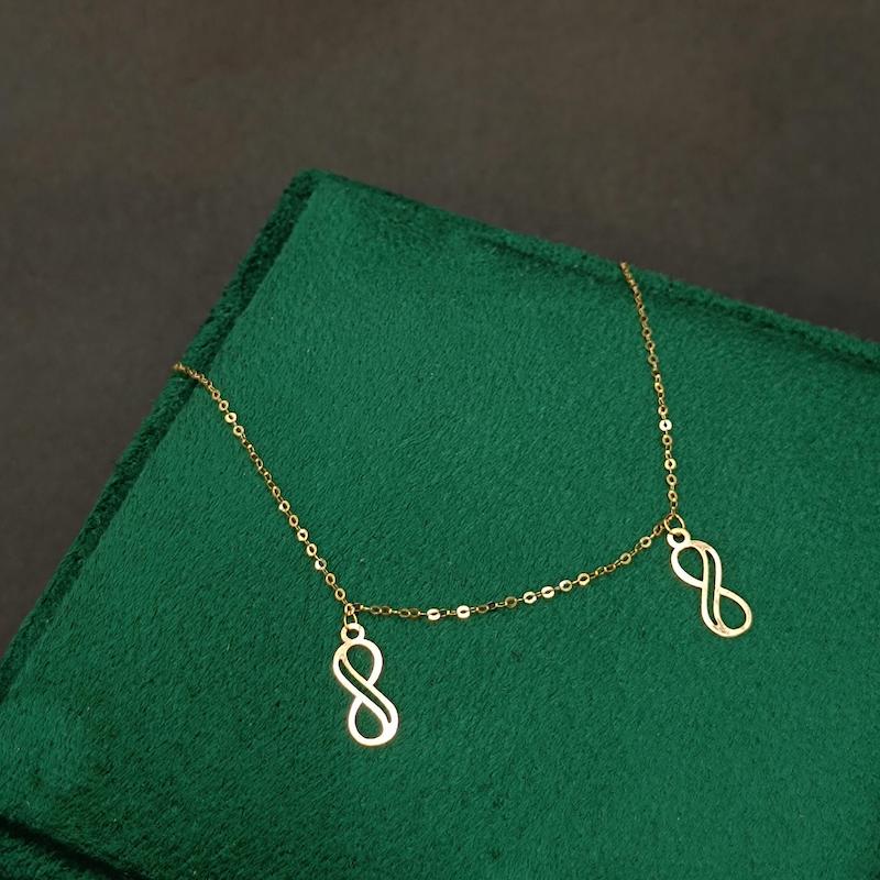 گردنبند زنانه طلا ۱۸ عیار گردنبند بینهایت دوبل گالری حامی گلد