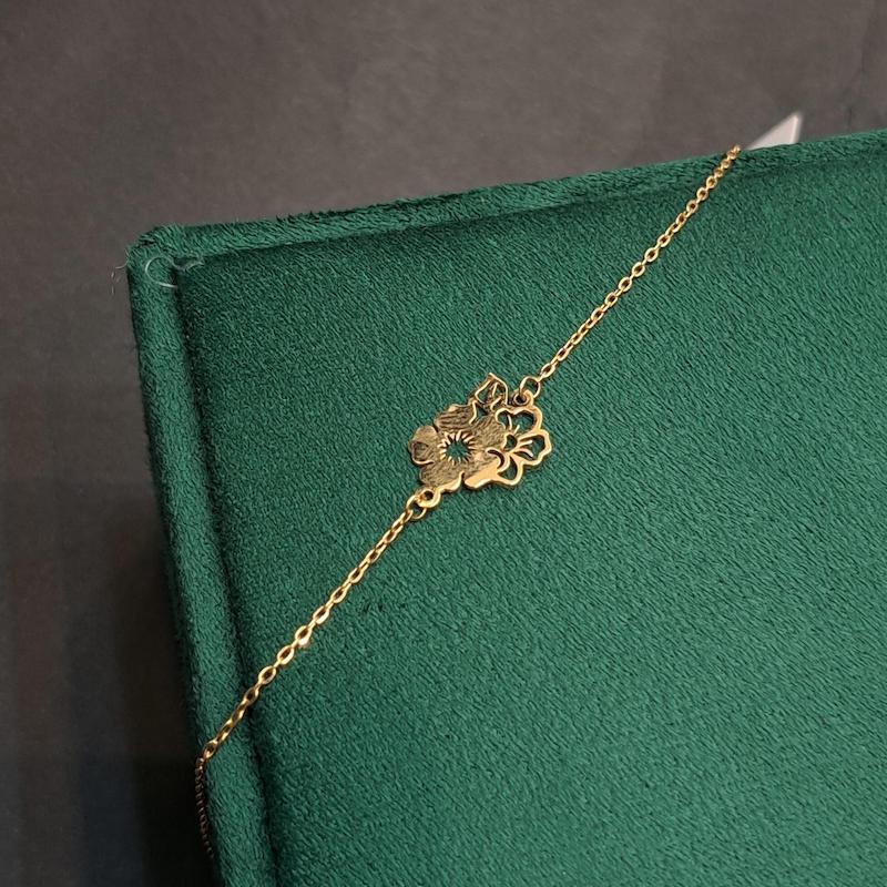 دستبند زنانه طلا ۱۸ عیار دستبند گل رز گالری حامی گلد