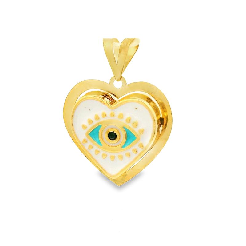 آویز زنانه طلا ۱۸ عیار دایمورا قلب سفید سانل گلد