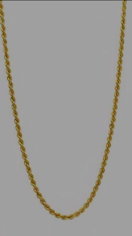 زنجیر مردانه طلا ۱۸ عیار زنجیر طنابی گالری کاژه گلد