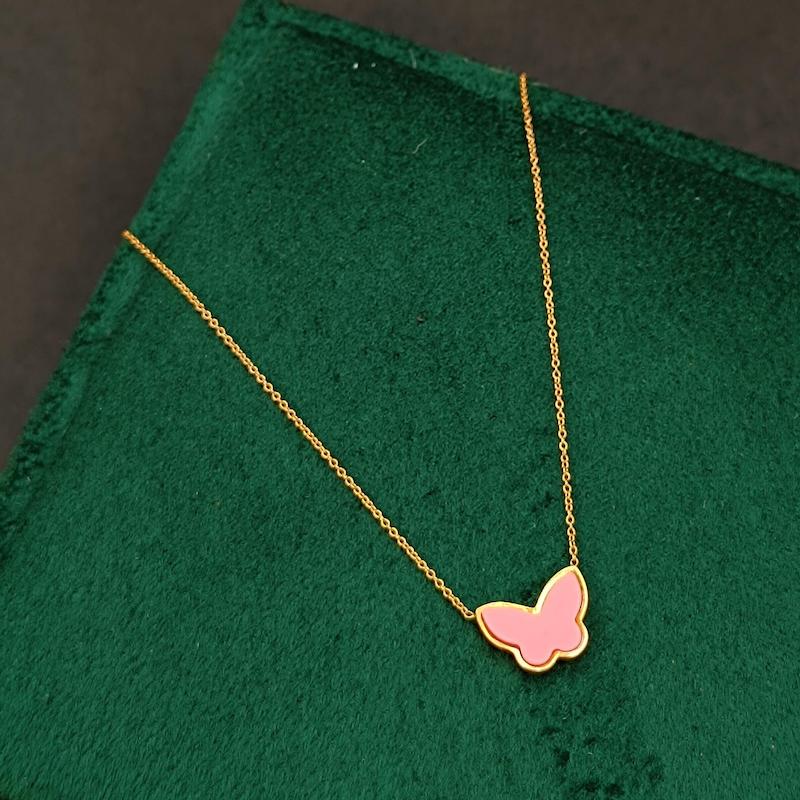 گردنبند زنانه طلا ۱۸ عیار گردنبند پروانه گالری حامی گلد