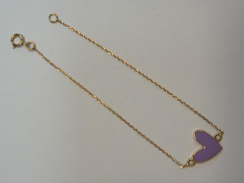 دستبند زنانه طلا ۱۸ عیار دستبند قلب گالری پریدخت