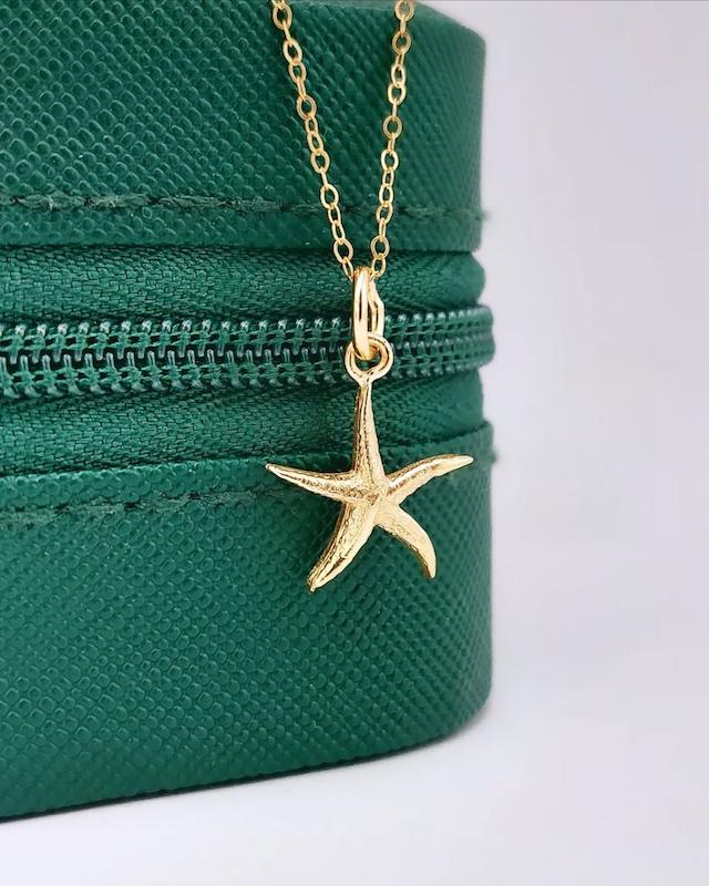 آویز زنانه طلا ۱۸ عیار پلاک ستاره دریایی گالری کاژه گلد