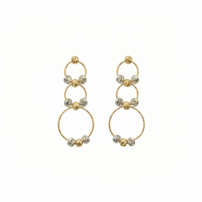 گوشواره زنانه طلا ۱۸ عیار دایره گوی البرنادو میخی گالری شمش طلا