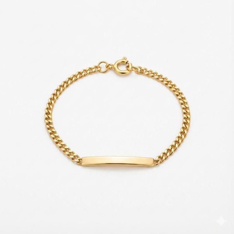 دستبند بچگانه طلا ۱۸ عیار کارتیه و پلاک کودک گالری زربام