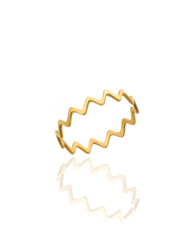 انگشتر زنانه طلا ۱۸ عیار انگشتر خطی گالری کاژه گلد