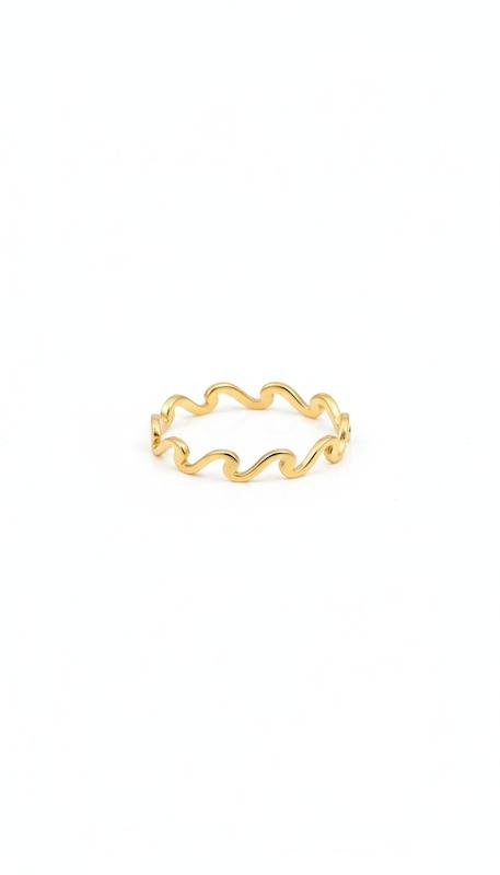 انگشتر زنانه طلا ۱۸ عیار انگشتر مینیمال موج گالری کاژه گلد